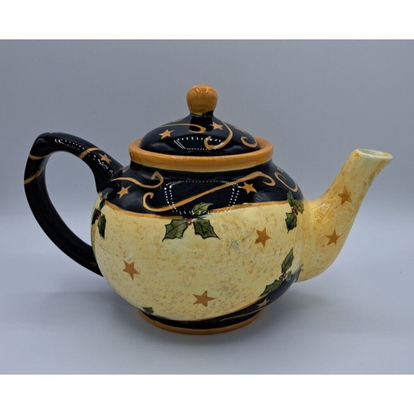 Earthenware Lang The Night Before Christmas Teapot Susan Winget 2001 - Picture 5 of 9